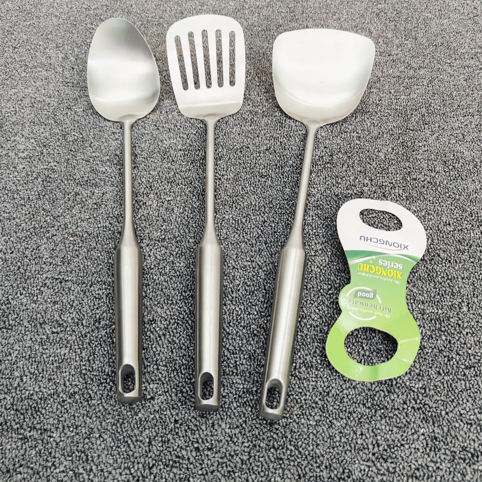 3 Pcs Heavy Stainless Steel Cooking Spoon Combo (High Quality)